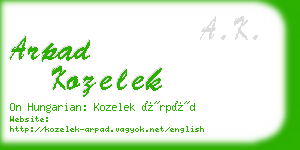 arpad kozelek business card